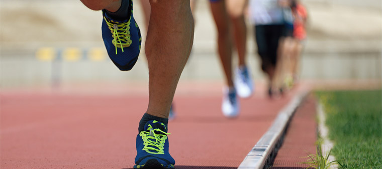 Man on a running track